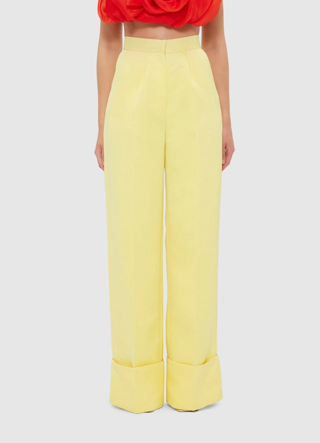Exclusive Leo Lin Ellis Wide Leg Pants - Sorbet Yellow