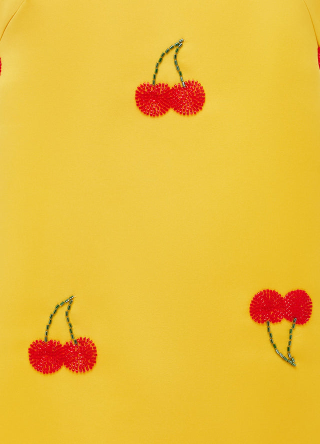 Exclusive Leo Lin Alexa Embellished T-Shirt Mini Dress - Cherry Beading