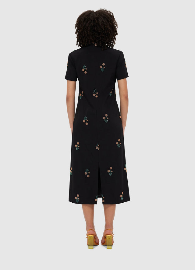 Exclusive Leo Lin Nadene Embellished Shirt Midi Dress - Wildflower Beading