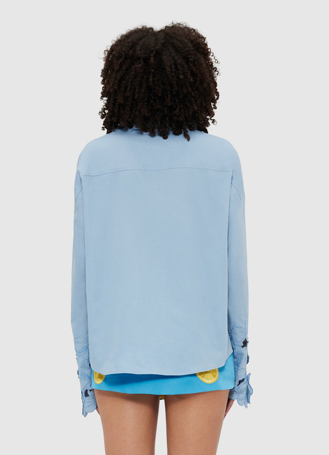 Exclusive Leo Lin Daniella Appliqué Blouse - Powder Blue