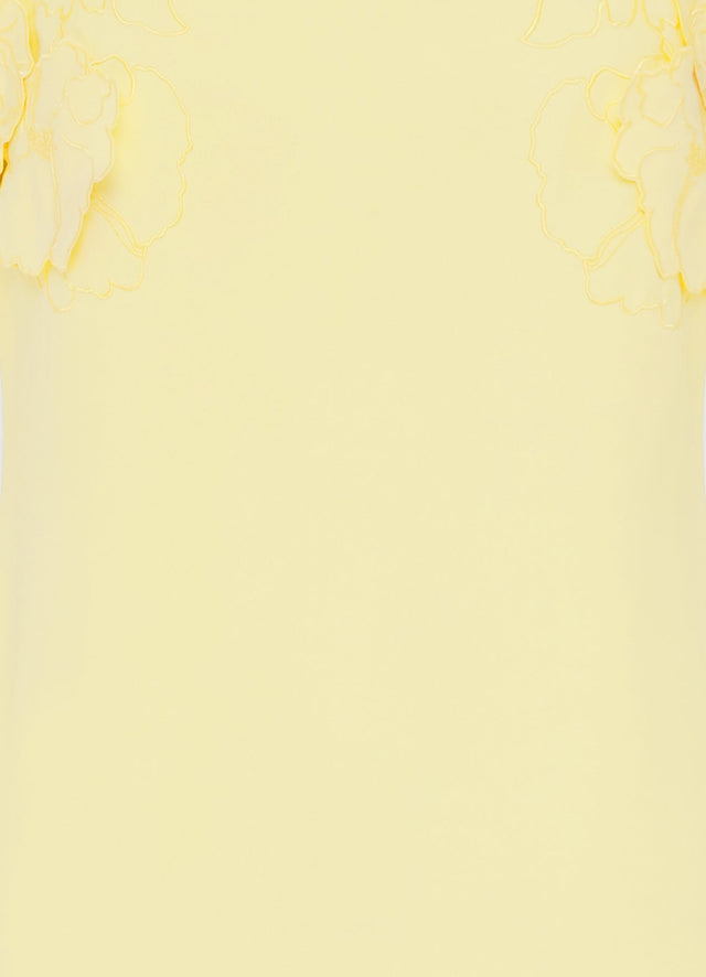 Exclusive Leo Lin Solene Appliqué Maxi Dress in Sorbet Yellow