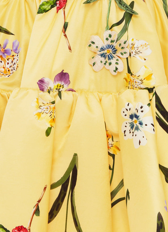Exclusive Leo Lin Skye Bustier Mini Dress in Wild Flower in Sorbet