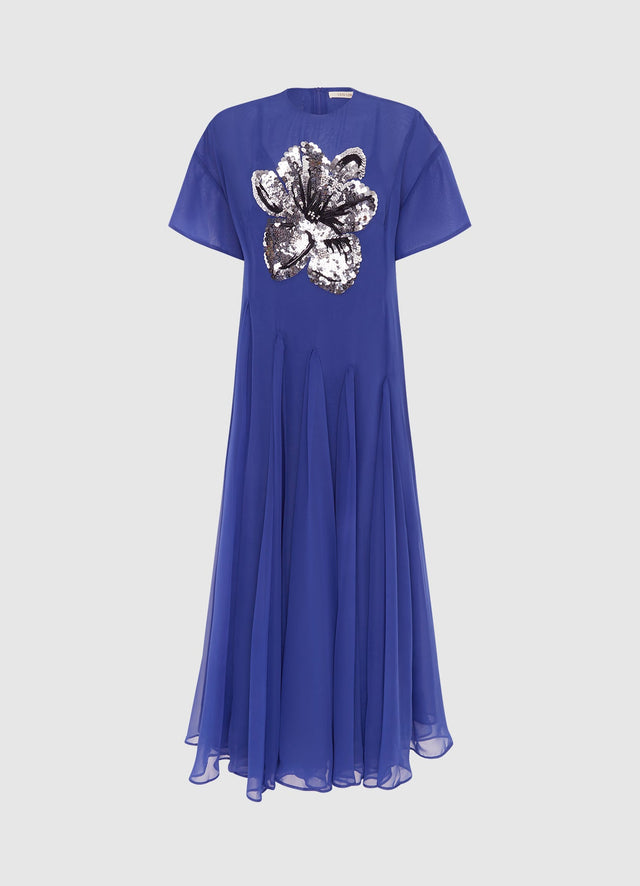 Exclusive Leo Lin Désirée Embellished Midi Dress in Sapphire