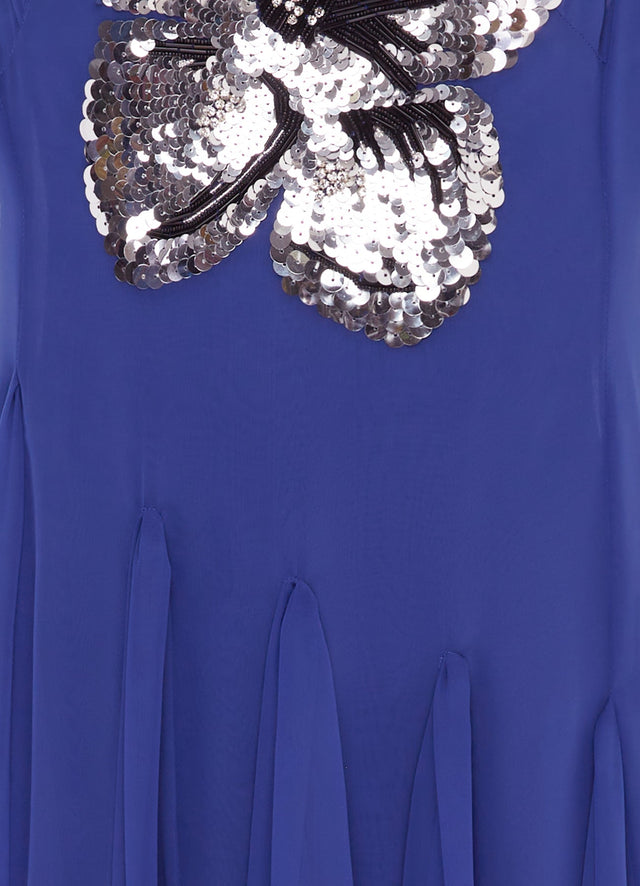 Exclusive Leo Lin Désirée Embellished Midi Dress in Sapphire