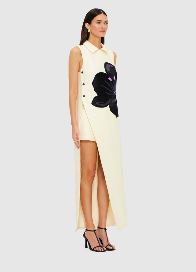 Exclusive Leo Lin Lucile Embroidered Wool Tunic in Snow