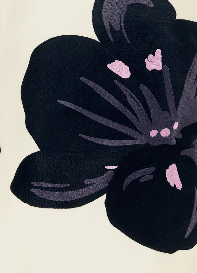 Exclusive Leo Lin Lucile Embroidered Wool Tunic in Snow