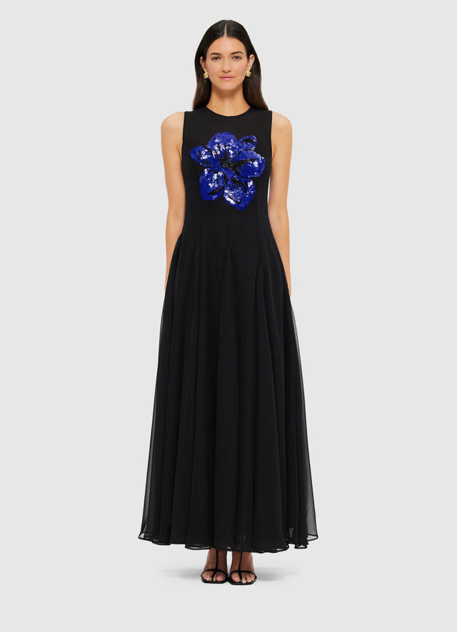 Exclusive Leo Lin Linnea Embellished Maxi Dress in Ebony