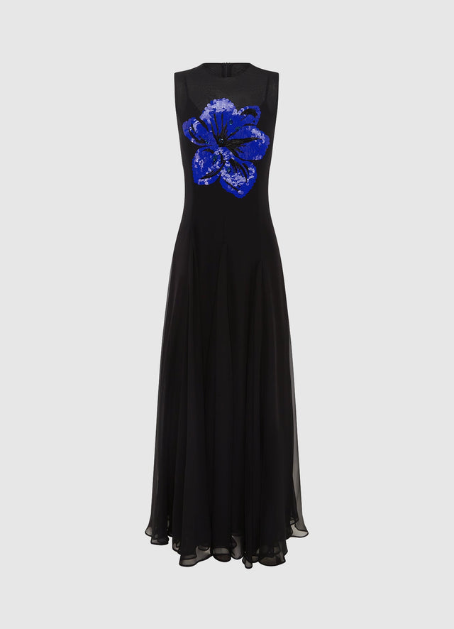 Exclusive Leo Lin Linnea Embellished Maxi Dress in Ebony