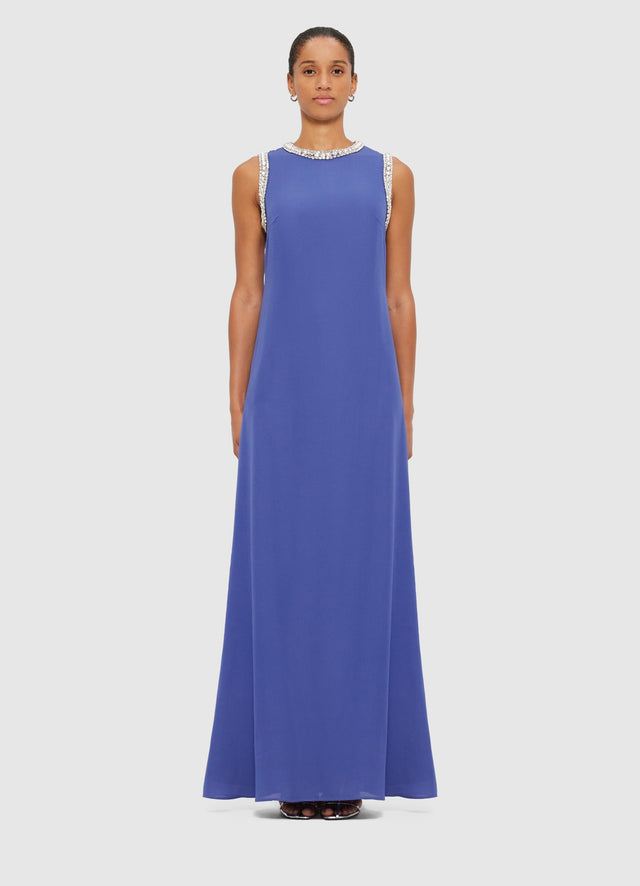 Exclusive Leo Lin Sylvette Embellished Maxi Dress in Sapphire