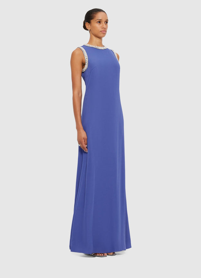 Exclusive Leo Lin Sylvette Embellished Maxi Dress in Sapphire