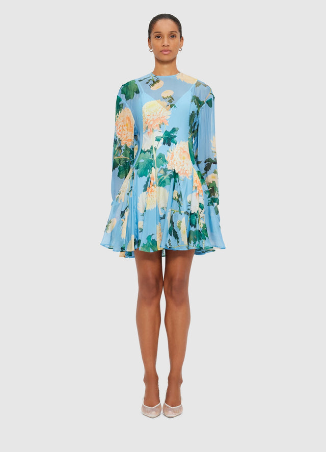 Exclusive Leo Lin Mia Mini Dress in Hydrangea in Cornflower Blue
