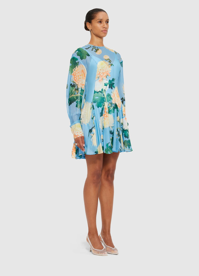Exclusive Leo Lin Mia Mini Dress in Hydrangea in Cornflower Blue