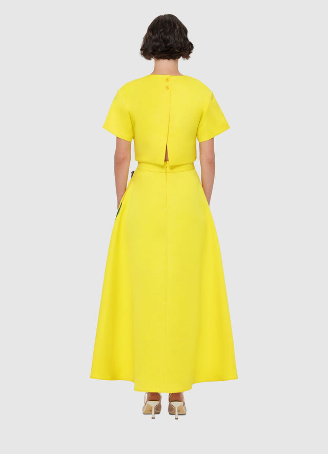 Exclusive Leo Lin Indie Sleeve Top - Iris Print in Yellow